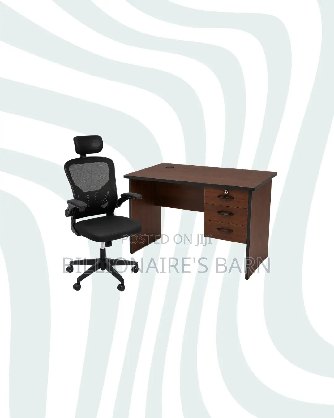 Compact 1m Desk Flip-Up Arms Ergonomic Chair for Desk Organisation