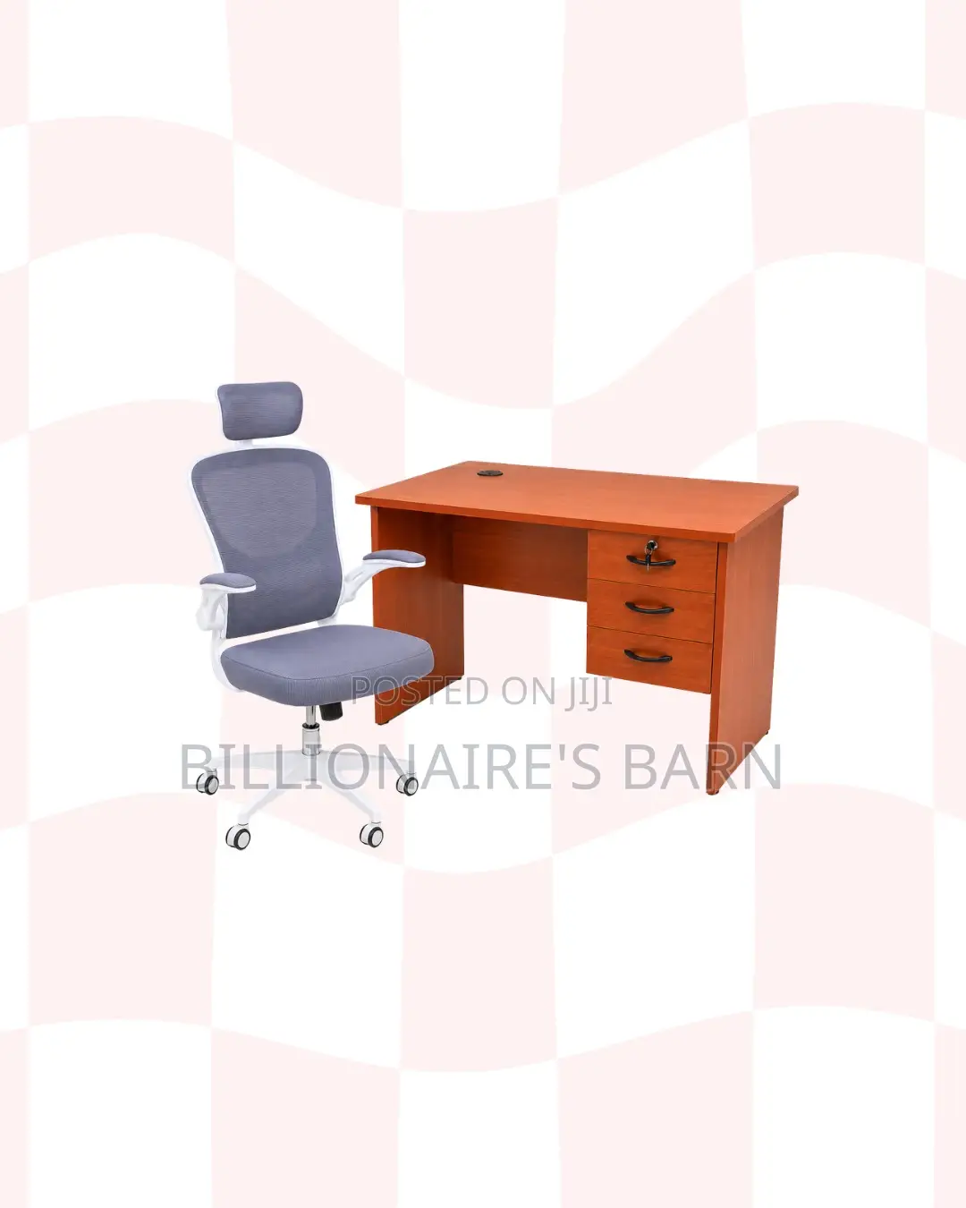 Compact 1m Desk and Flip-Up Arms Ergonomic Chair for Compact Spaces