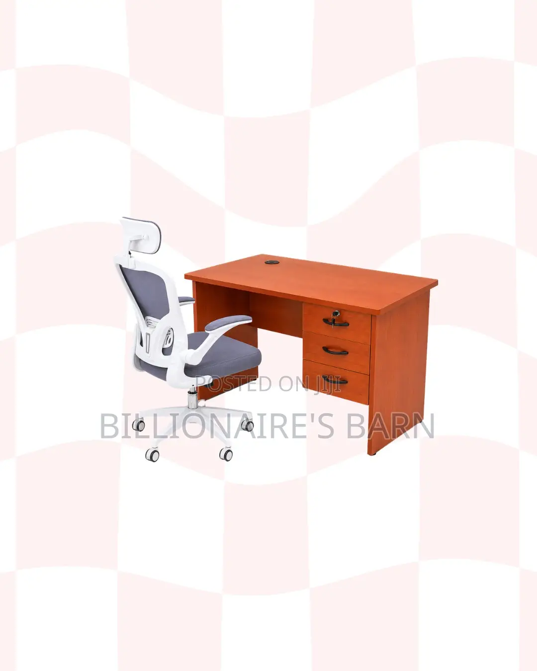 Compact 1m Desk and Flip-Up Arms Ergonomic Chair for Compact Spaces