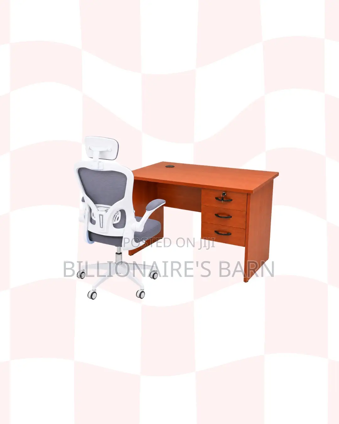 Compact 1m Desk and Flip-Up Arms Ergonomic Chair for Compact Spaces