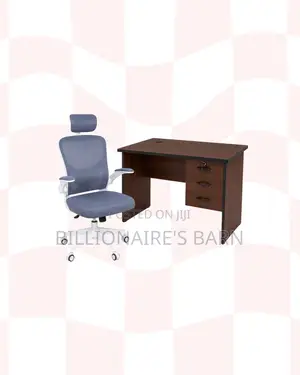 Compact 1m Desk White Flip-Up Arms Ergonomic Chair for Workday Support