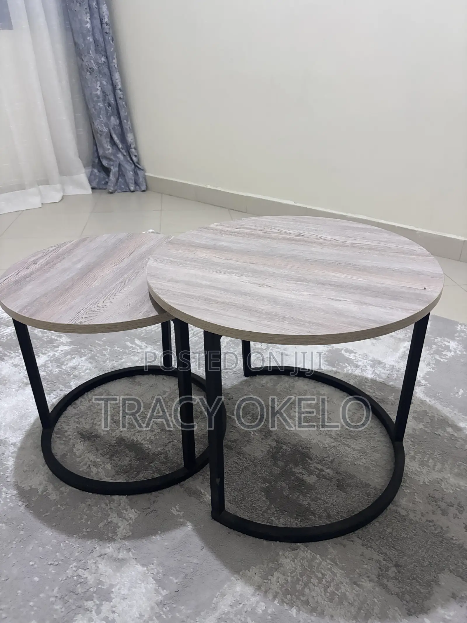Wooden Table With Metal Stand