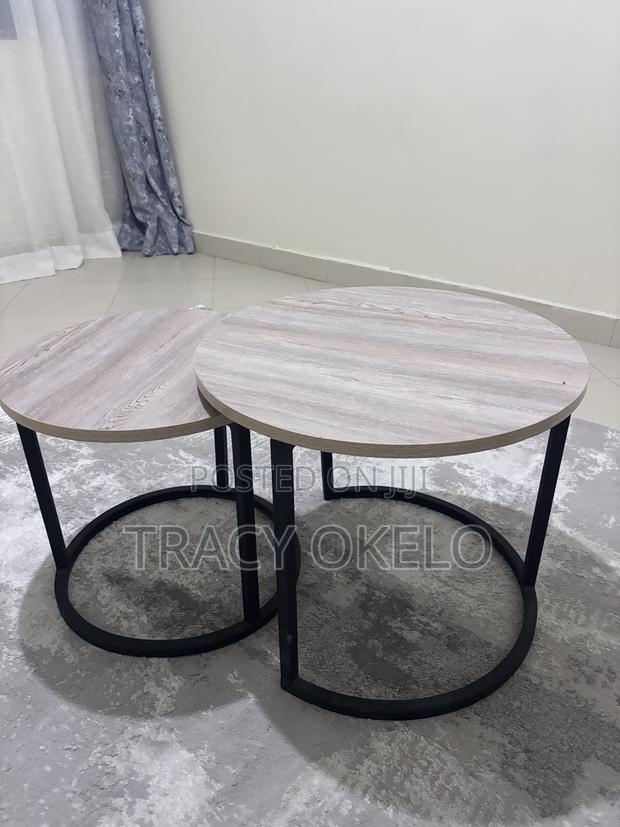 Wooden Table With Metal Stand - thumbnail 2