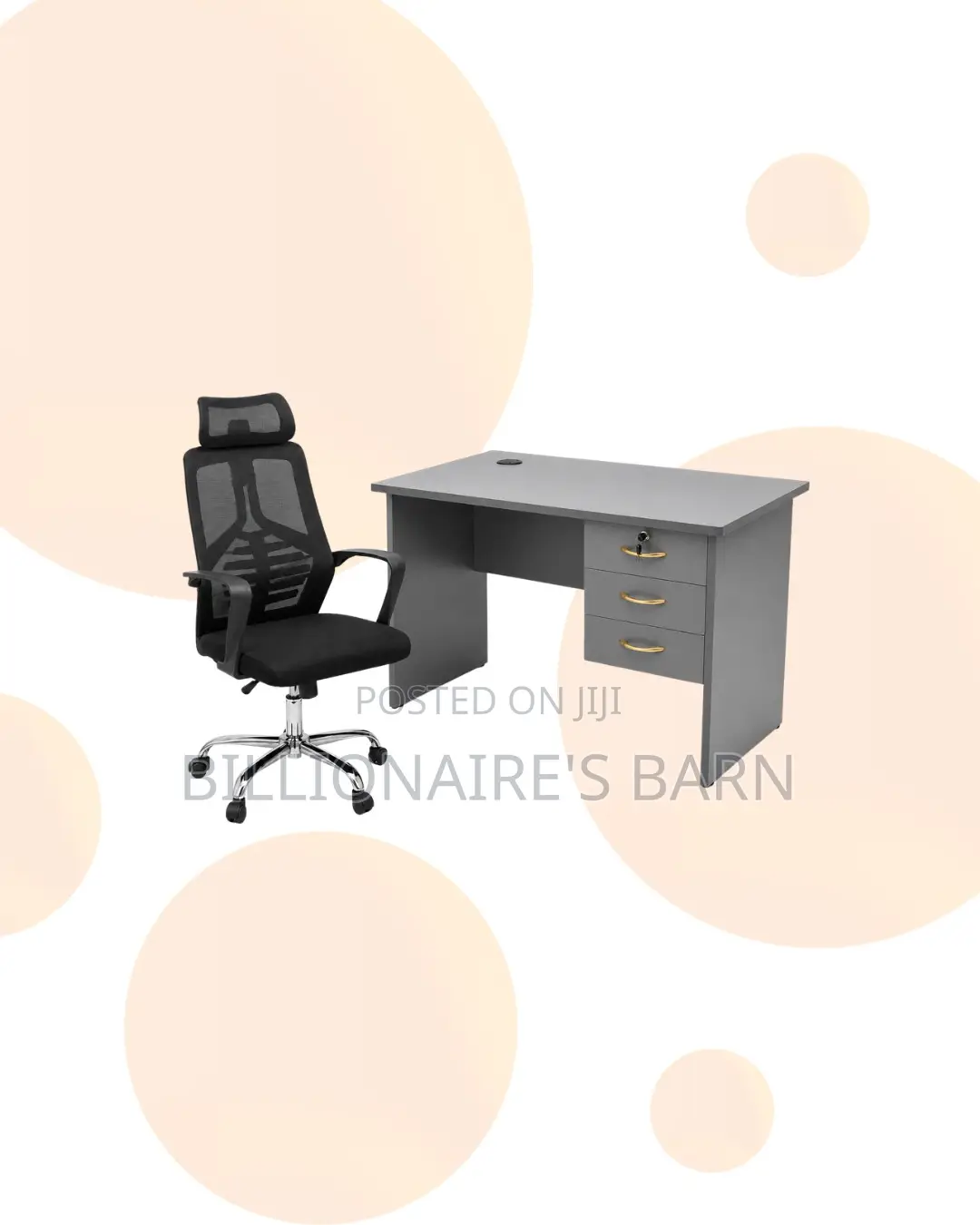 Compact 1m Desk and High-Back Ergonomic Mesh Chair for Compact Spaces