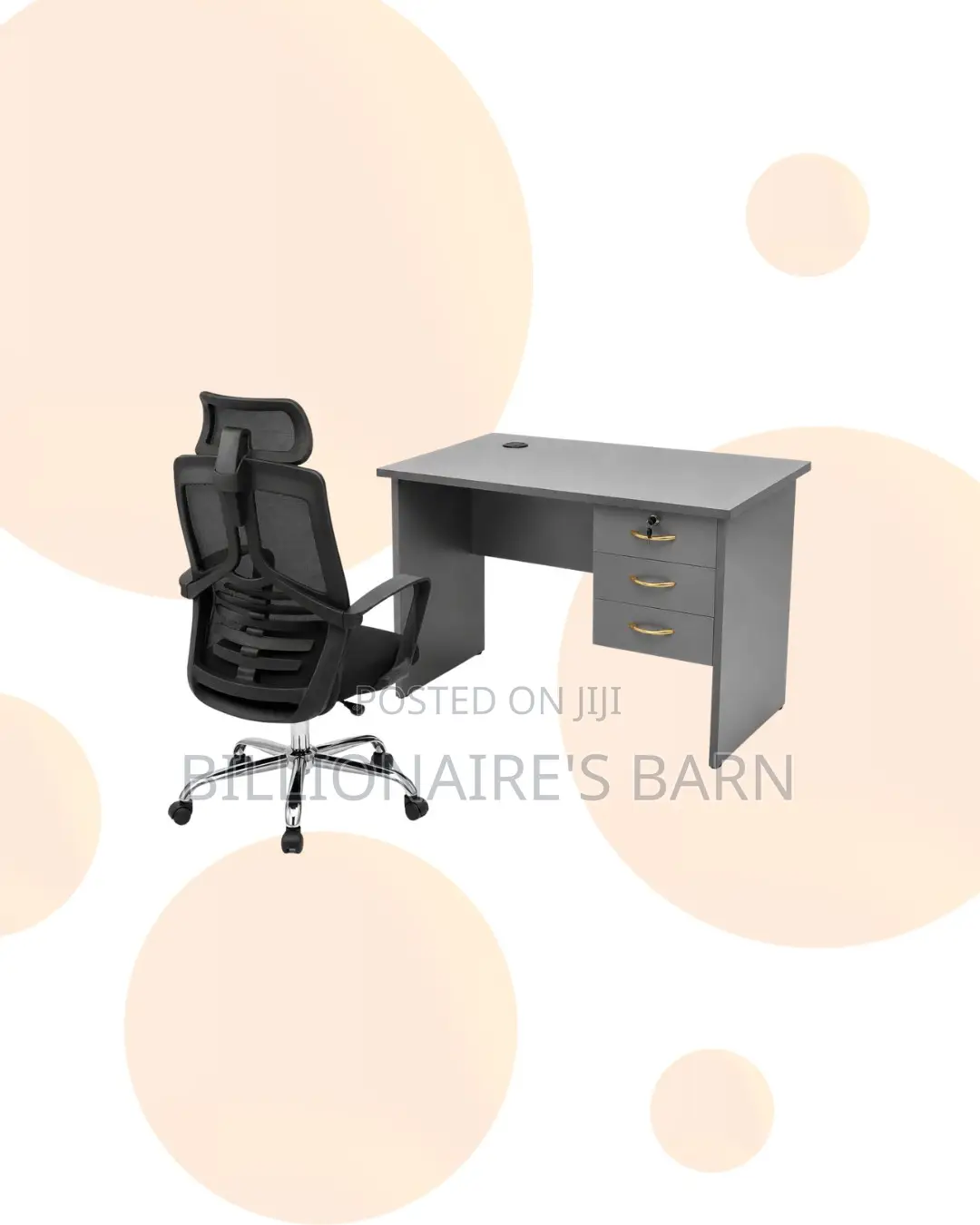 Compact 1m Desk and High-Back Ergonomic Mesh Chair for Compact Spaces