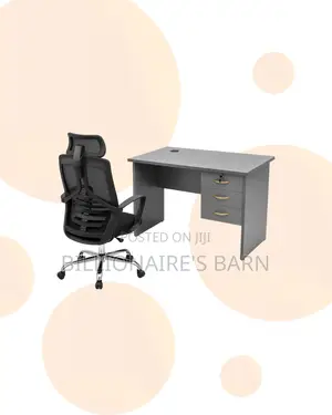 Compact 1m Desk and High-Back Ergonomic Mesh Chair for Compact Spaces