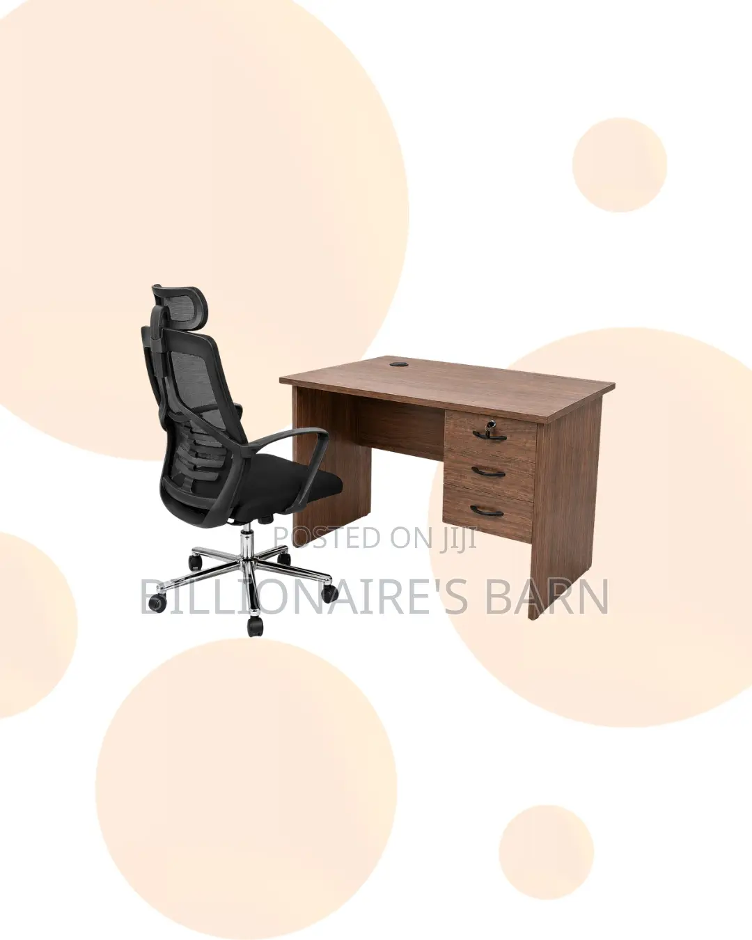 Compact 1m Desk and High-Back Ergonomic Mesh Chair for Daily Tasks