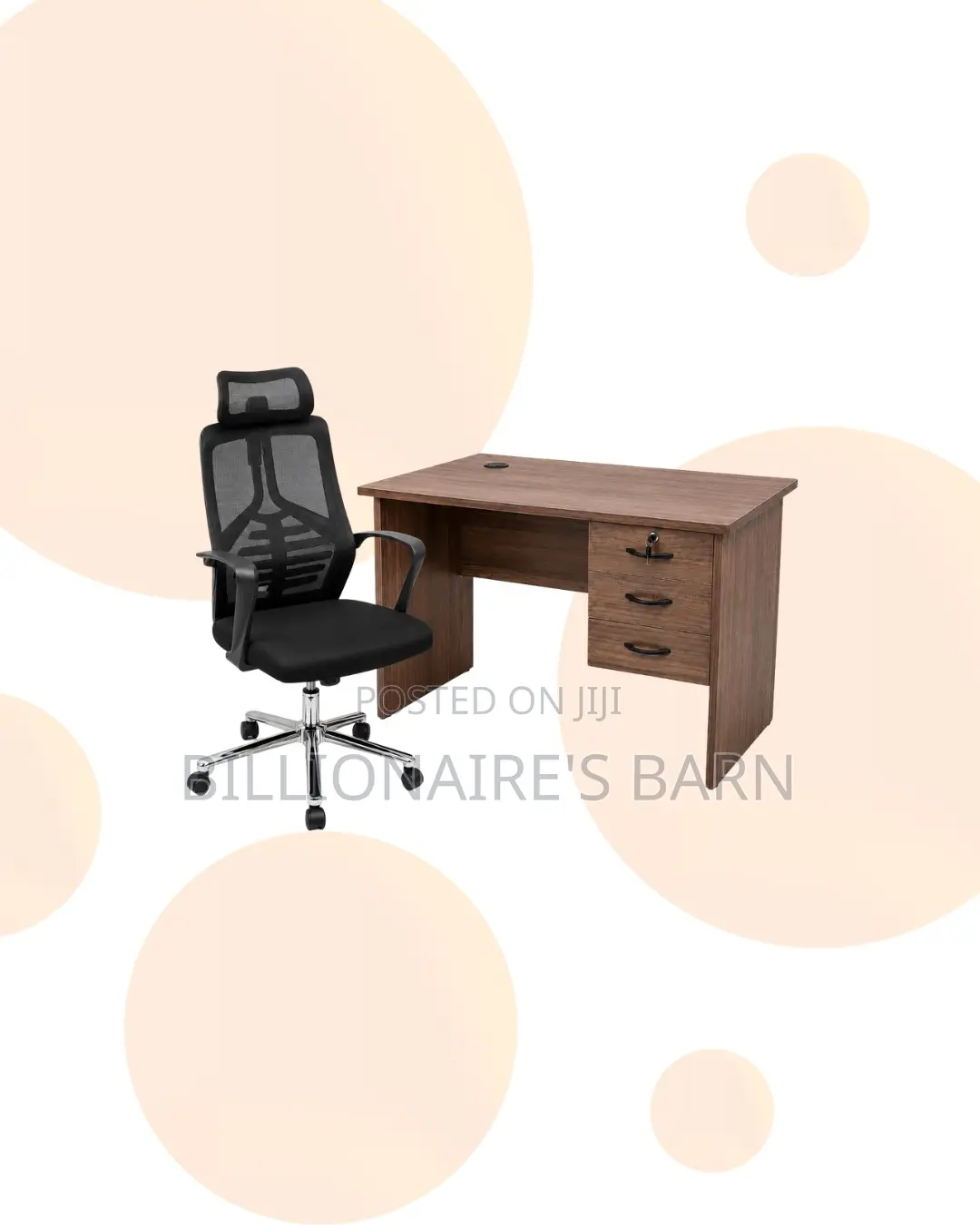 Compact 1m Desk and High-Back Ergonomic Mesh Chair for Daily Tasks