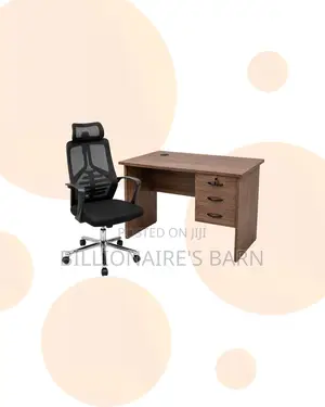Compact 1m Desk and High-Back Ergonomic Mesh Chair for Daily Tasks
