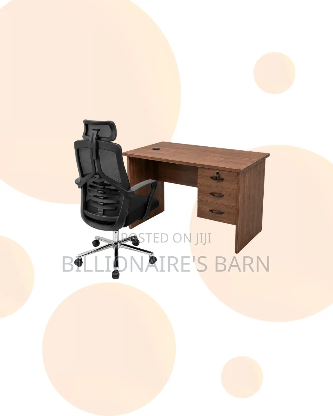 Compact 1m Desk and High-Back Ergonomic Mesh Chair for Daily Tasks