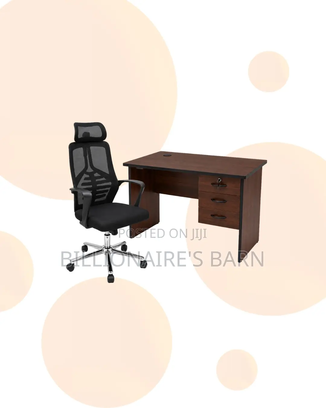 Compact 1m Desk and High-Back Ergonomic Mesh Chair for Workday Support