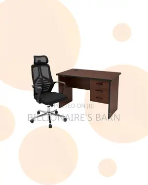 Compact 1m Desk and High-Back Ergonomic Mesh Chair for Workday Support