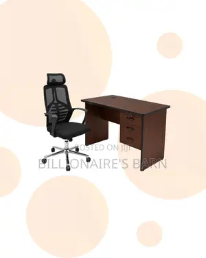 Compact 1m Desk and High-Back Ergonomic Mesh Chair for Workday Support