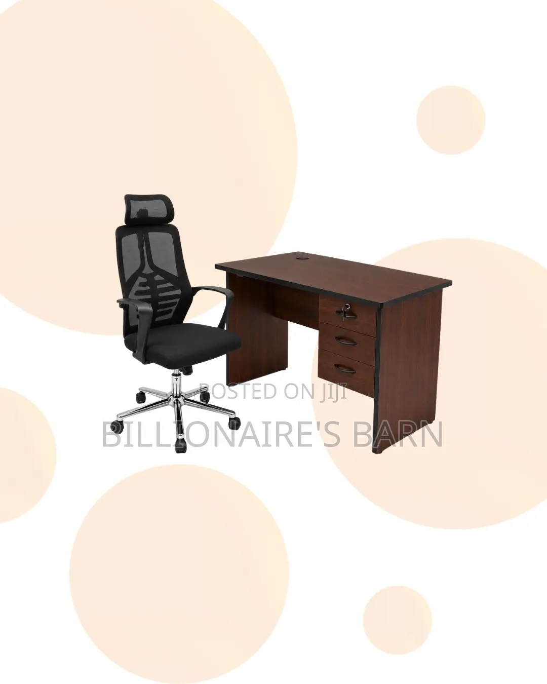 Compact 1m Desk and High-Back Ergonomic Mesh Chair for Workday Support