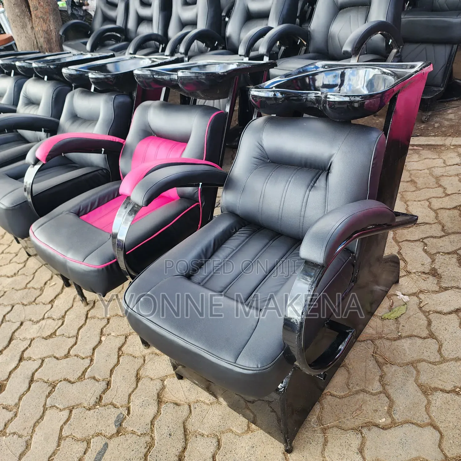 Sink Salon Chair Pink and Black