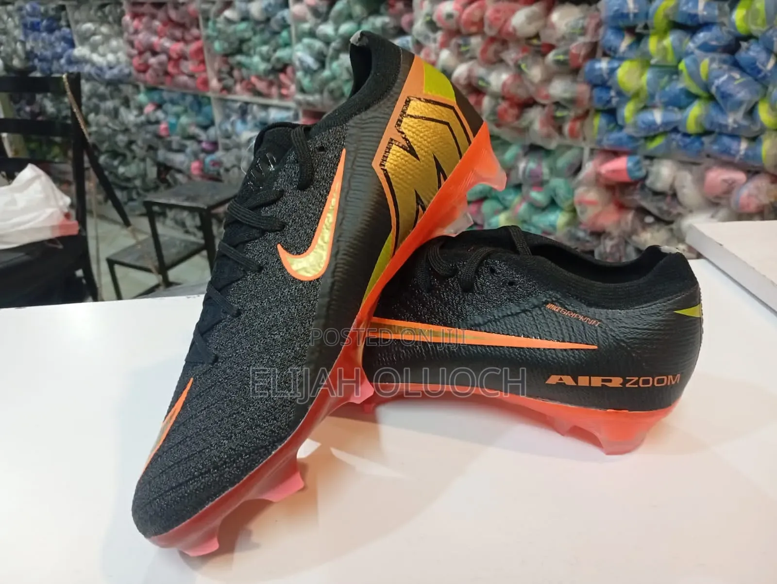 Nike Airzoom Mbappe Black Orange Football Boots