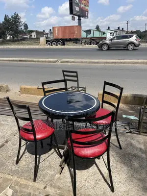 Black Round Table Set