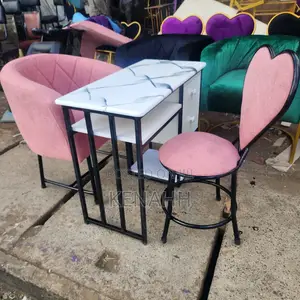 Manicure and Chairs Set Black Flame