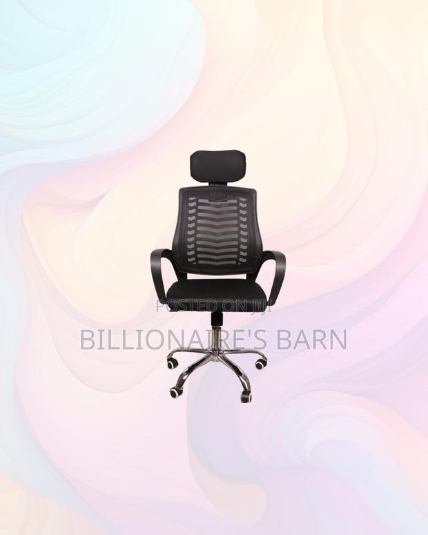 Practical Secretarial Mesh Chair With Headrest for Compact Work Areas - thumbnail 2