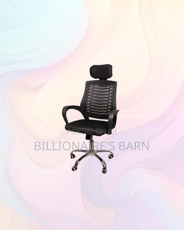 Practical Secretarial Mesh Chair With Headrest for Compact Work Areas - thumbnail 3