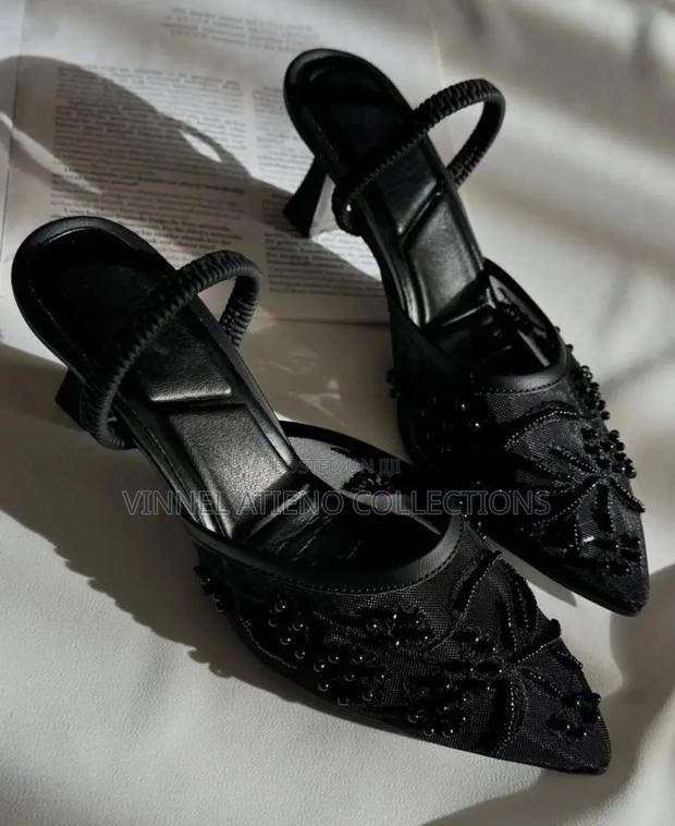 *Zara Embroidered Mesh Heels - thumbnail 2