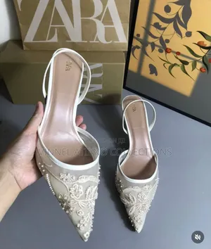 *Zara Embroidered Mesh Heels