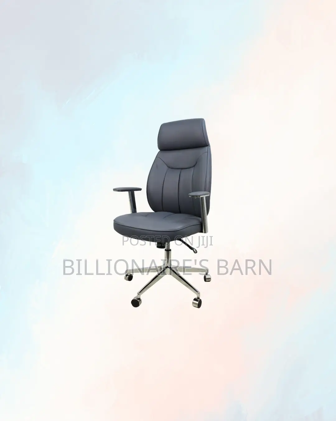 Grey Executive Leather Chair High Back for Smooth Daily Tasks