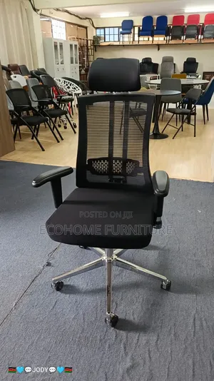 Ergonomic Office Chair With Support Metallic on Back