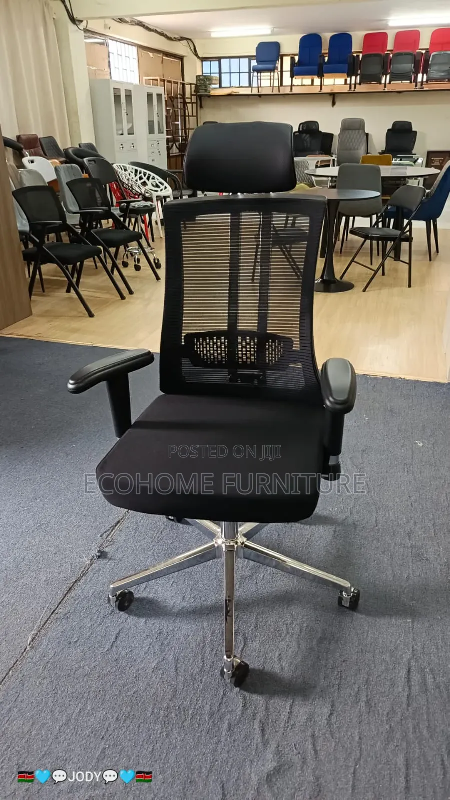 Ergonomic Office Chair With Support Metallic on Back