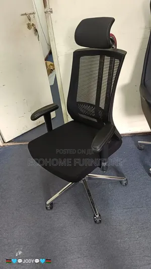 Ergonomic Office Chair With Support Metallic on Back
