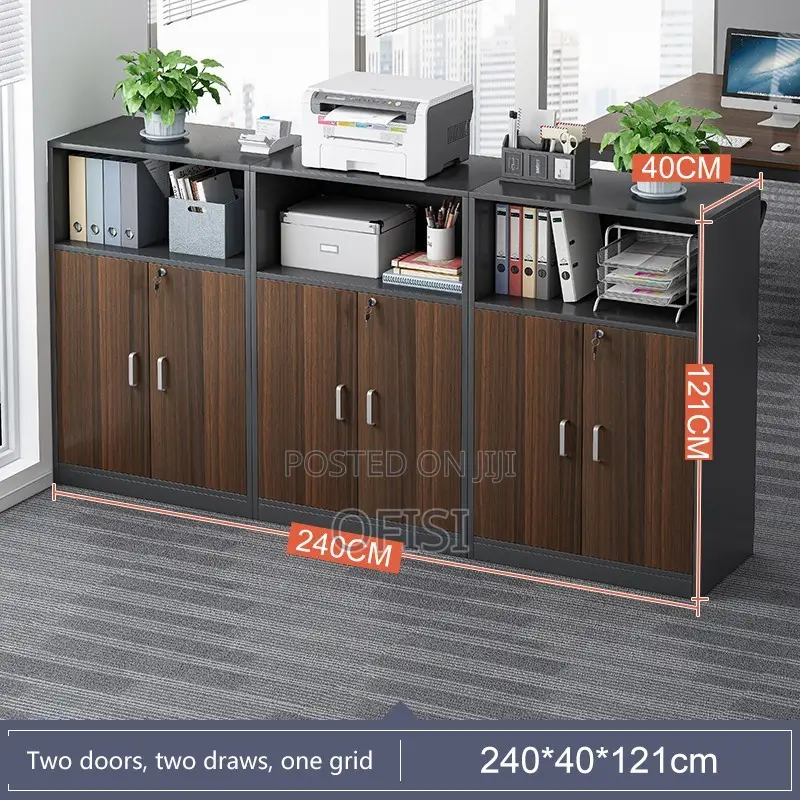 Office Cabinet; 6 Door Wooden Credenza Office Cabinet