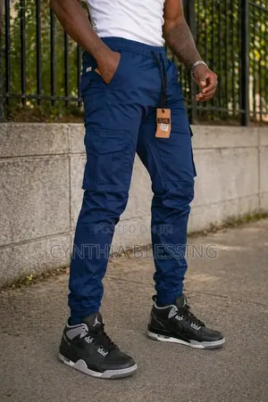 Blue Cargo Trousers for Men