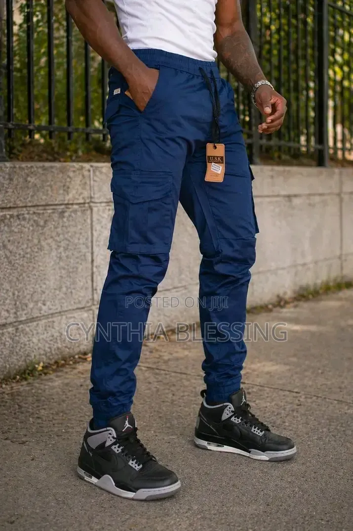 Blue Cargo Trousers for Men