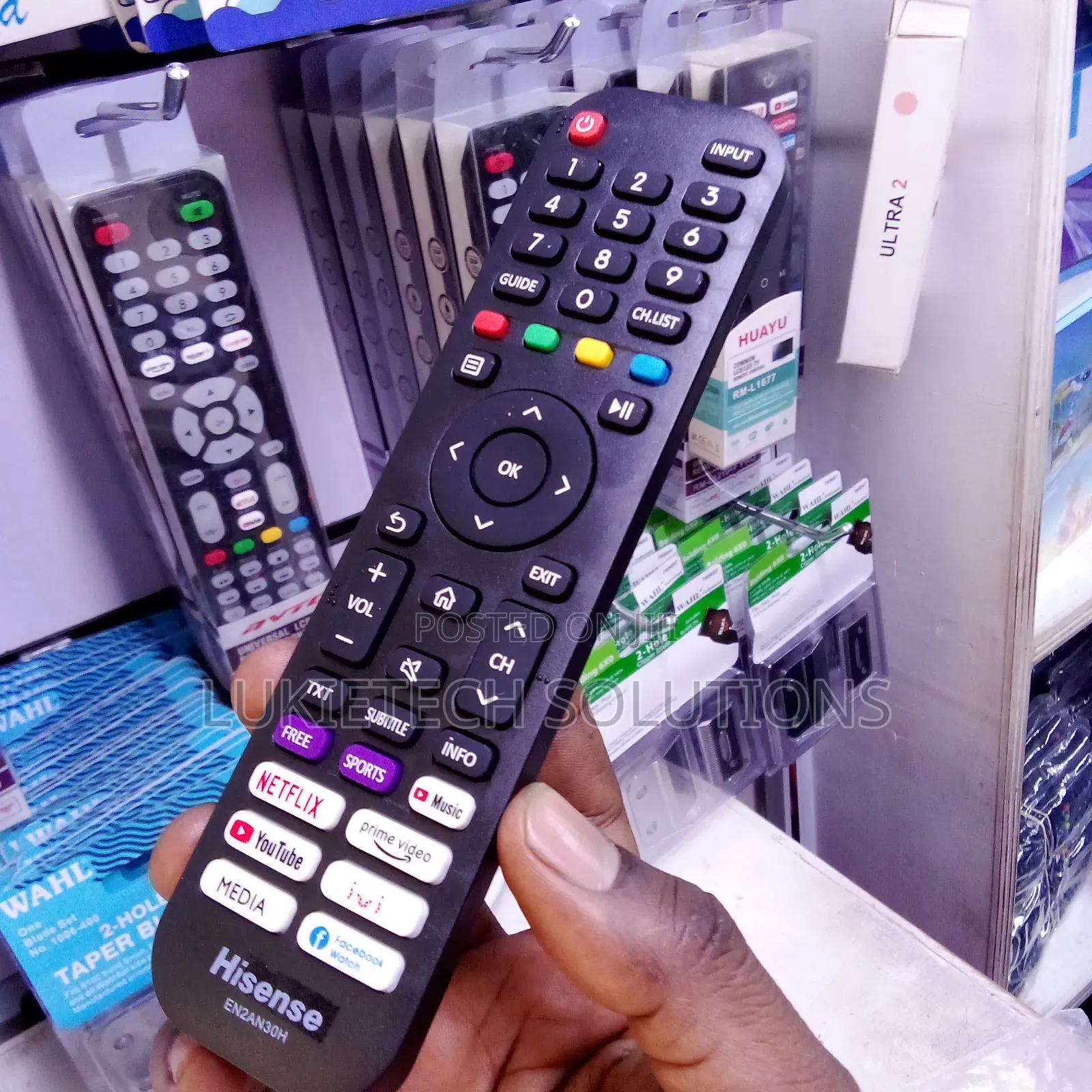 Hisense Remote Control , Netflix, Prime Video, Youtube Media
