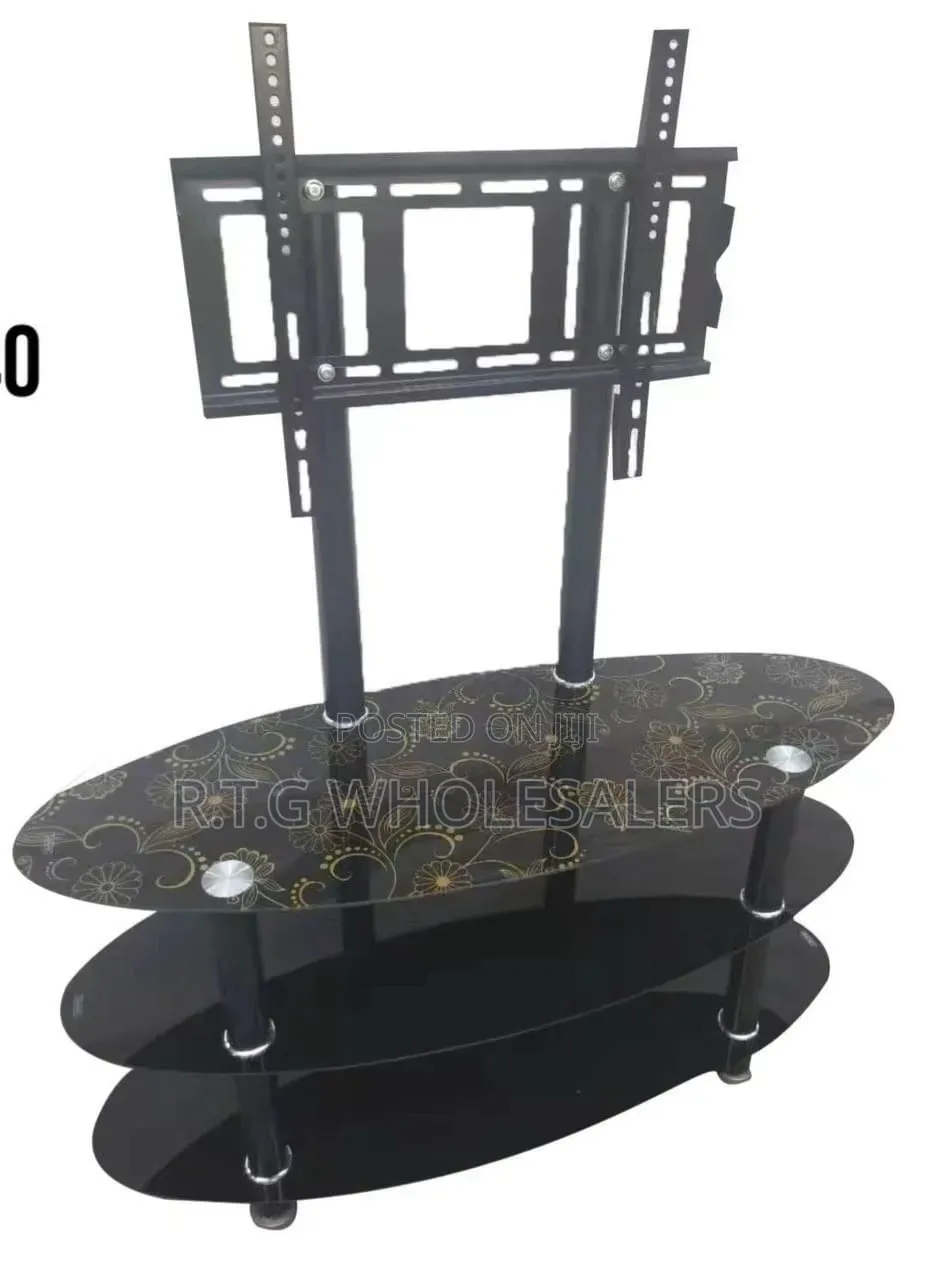 Modern Tempered Glass Tv Stand With Tv Mount