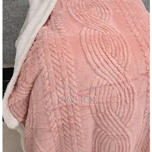 Peach Lambswool Double-Sided Throw Blanket – 6×7ft - Rb