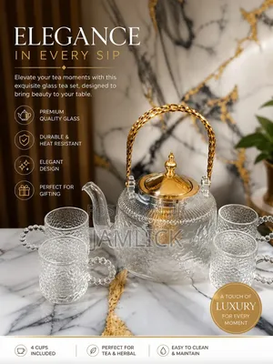 Nordic Style Borosilicate Glass Tea Pot Set - Rb