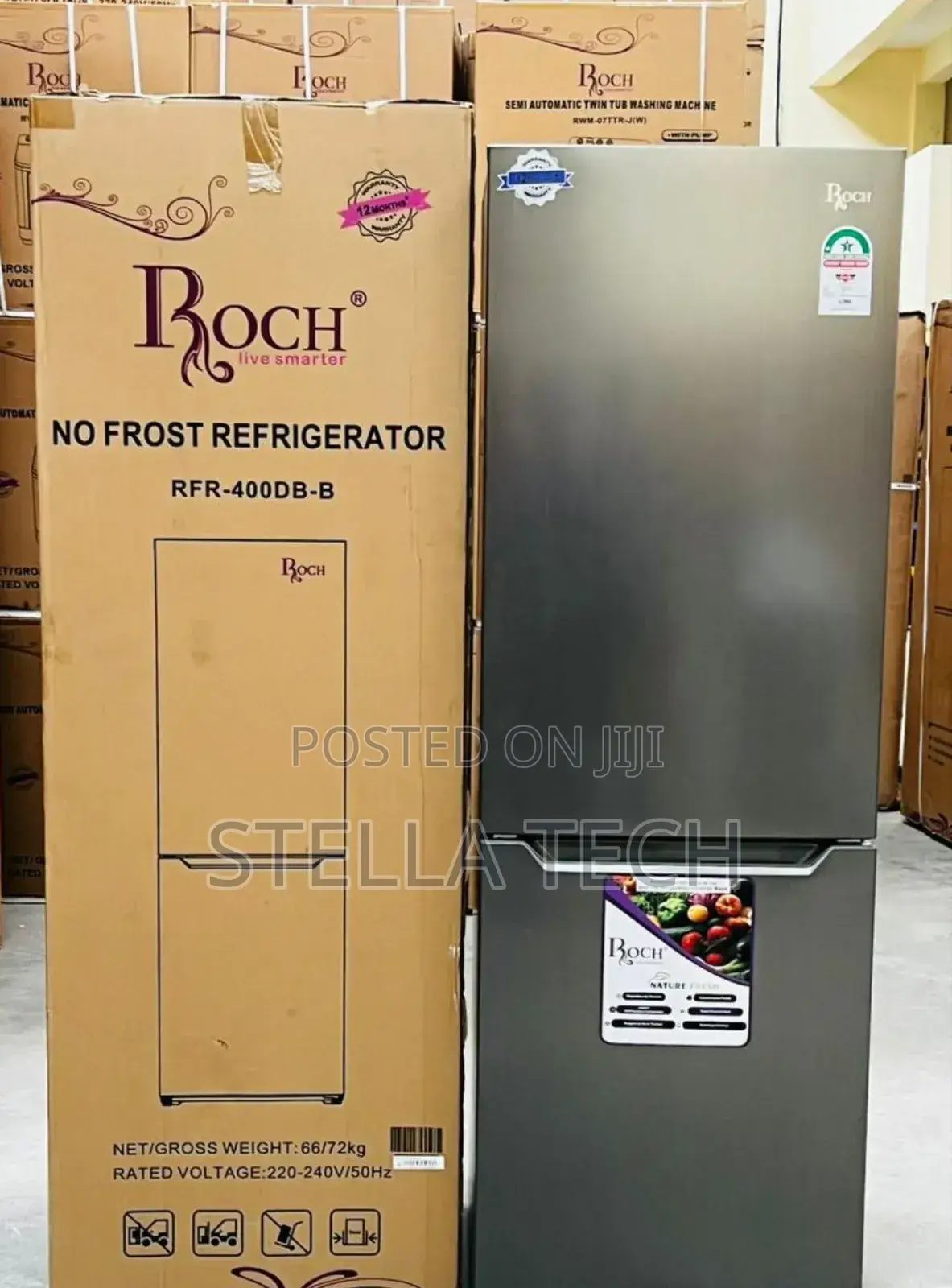 330 Litres Roch No Frost ( *Rfr-400db-B *) Double Door Fridge