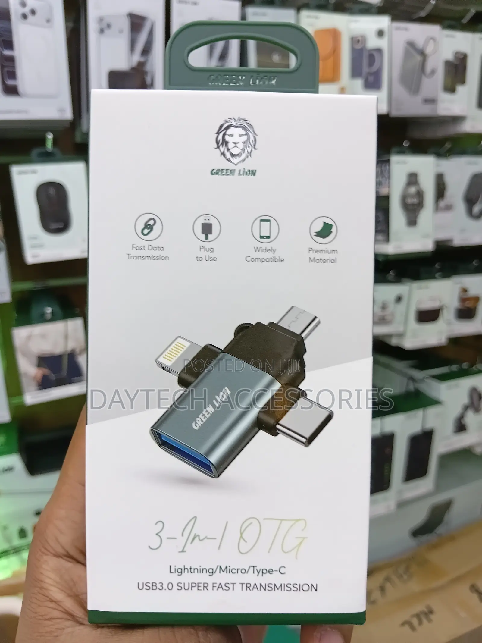 Green Lion 3 in 1 ( Lightning / Micro / Type-C ) Otg Adapter.