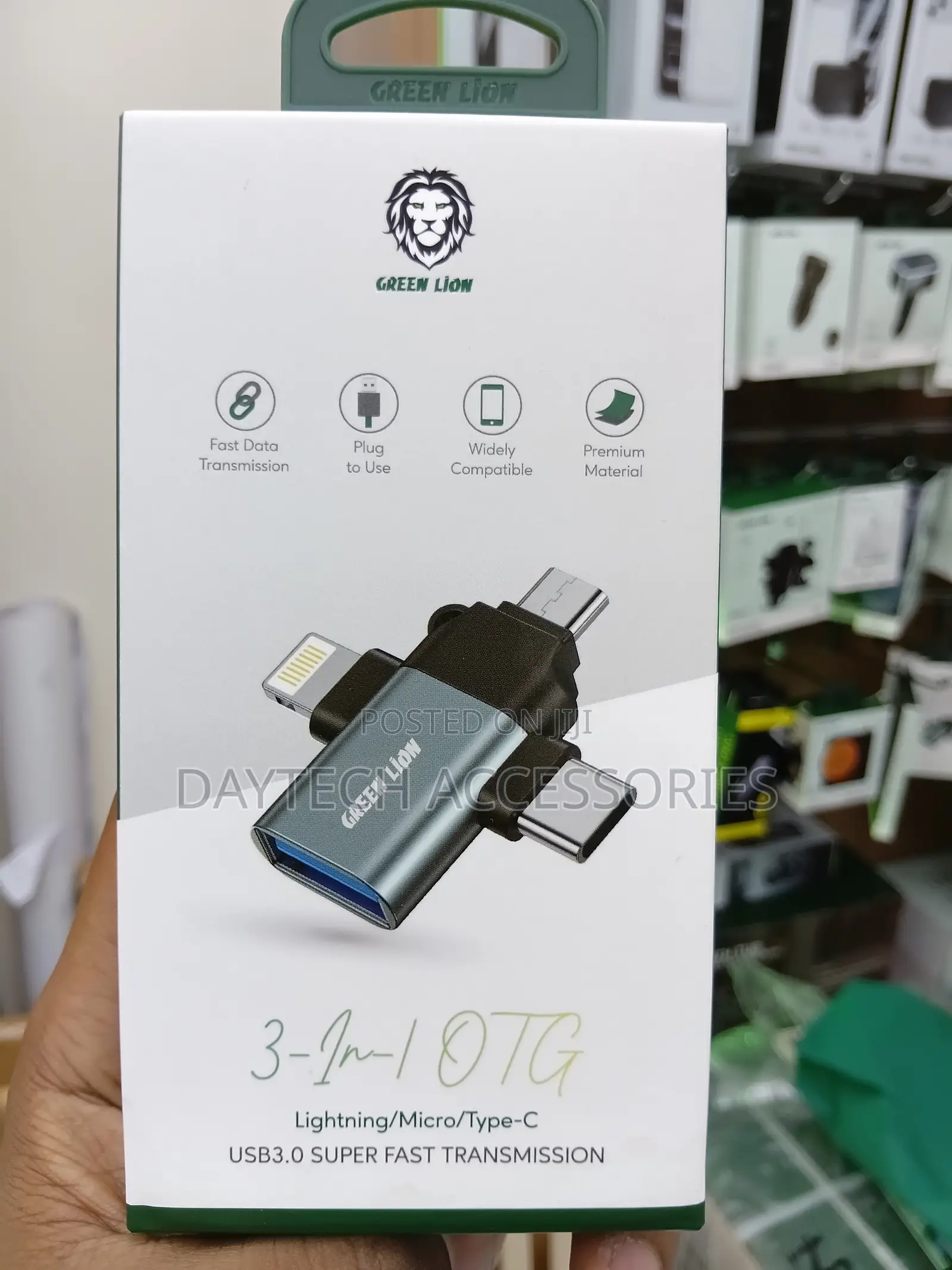Green Lion 3 in 1 ( Lightning / Micro / Type-C ) Otg Adapter.