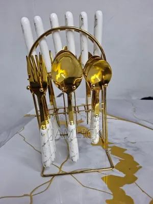 Gold Marble Table Spoon Set - Pt