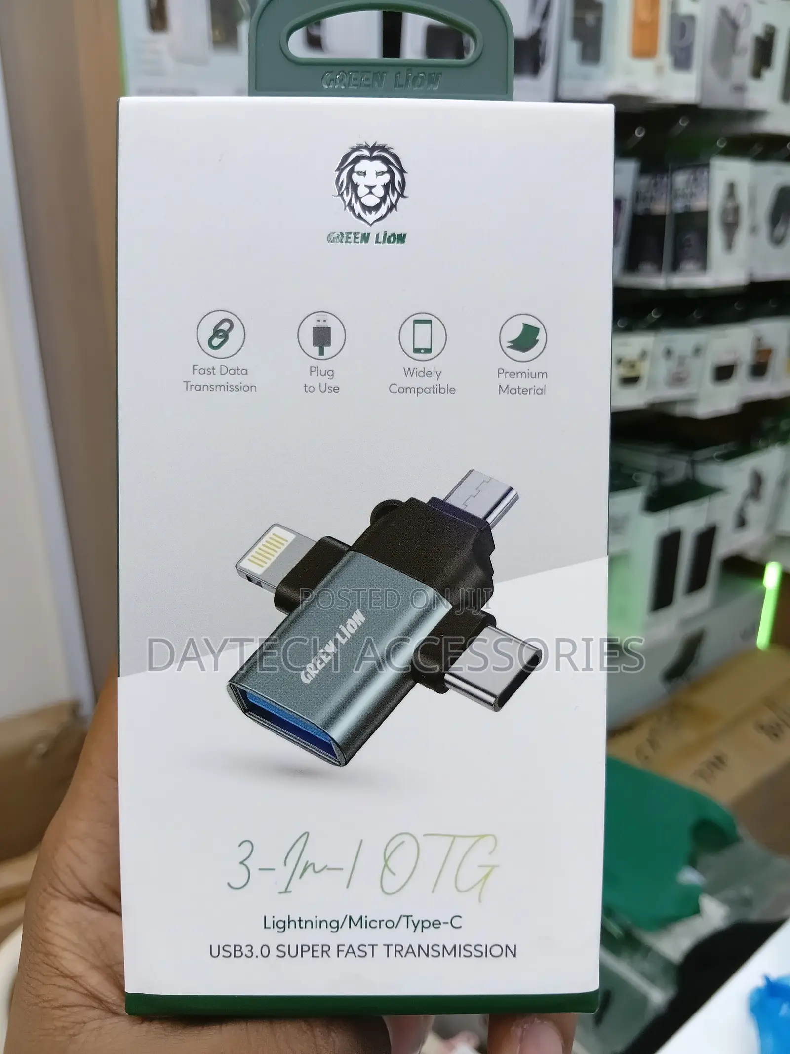 Green Lion 3 in 1 Otg Adapter.