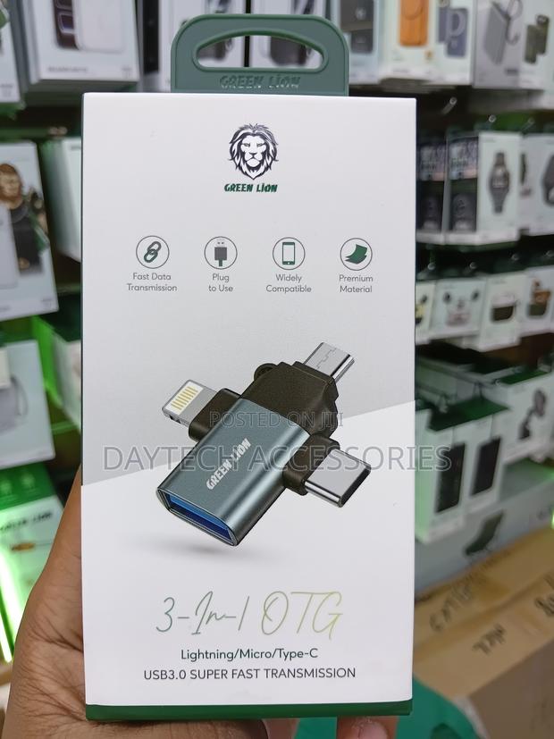 This Is a Green Lion 3-in-1 Otg Adaptor for Fast Data Transmission - thumbnail 2