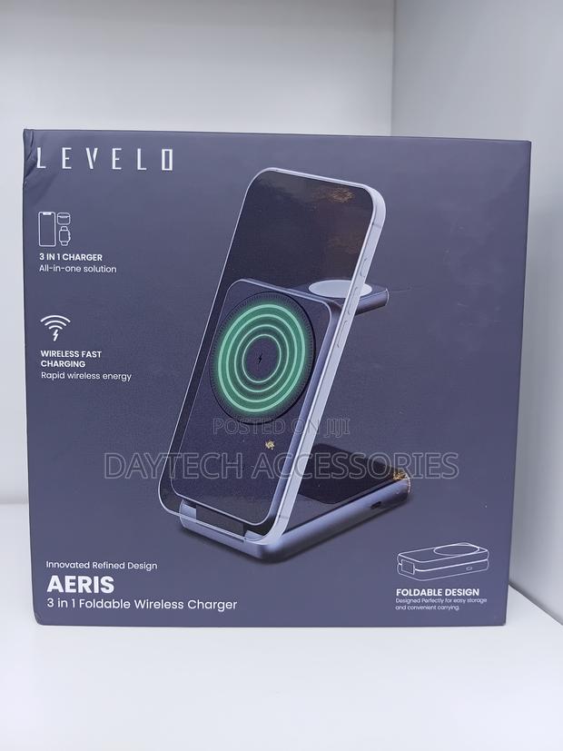 Levelo Aeris 3-in-1 Foldable Wireless Charger - Cloudy Gray - thumbnail 3