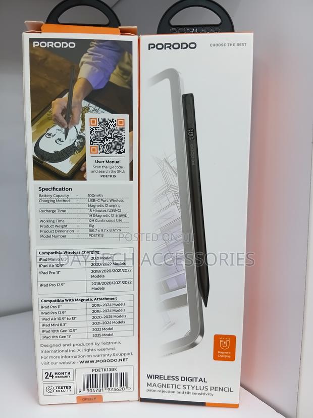 This Is a Porodo Wireless Digital Magnetic Stylus Pencil - thumbnail 2