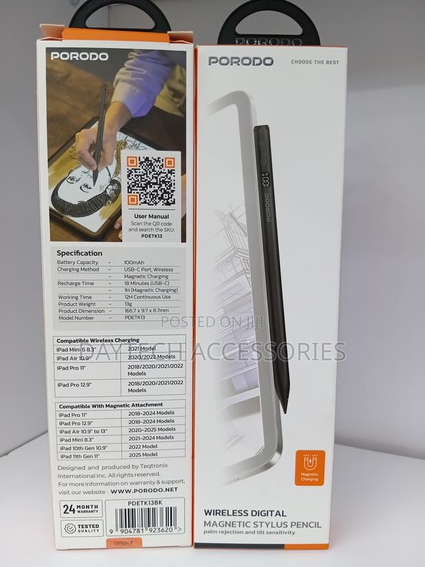 This Is a Porodo Wireless Digital Magnetic Stylus Pencil - thumbnail 4