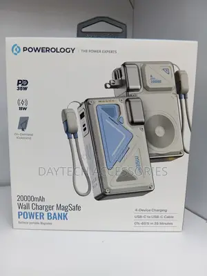 This Is a Powerology 20000mah Wall Charger Magsafe Power Bank