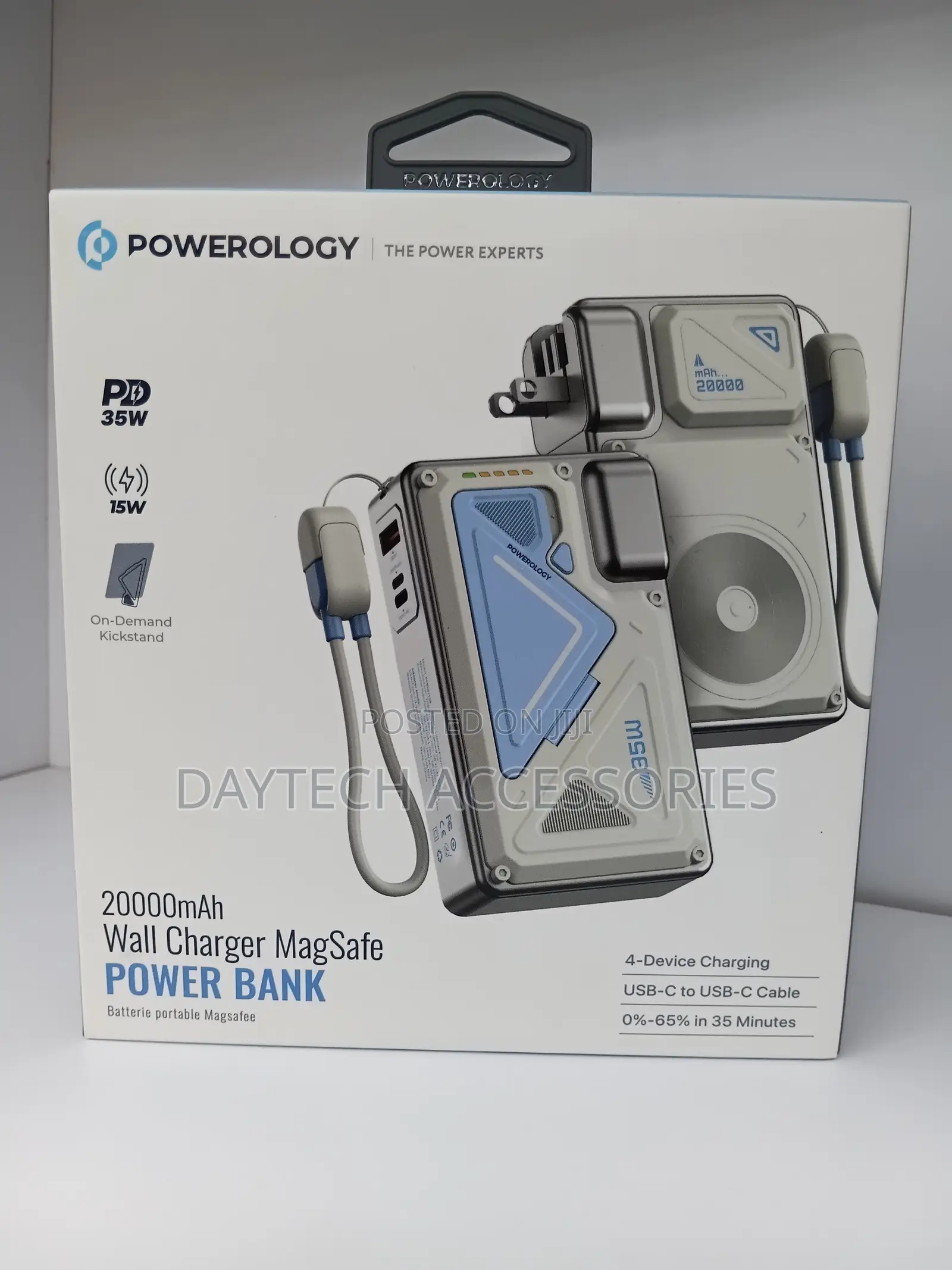 Powerology 20000mah Multiplug Wall Charger Magsafe Power Bank - Black