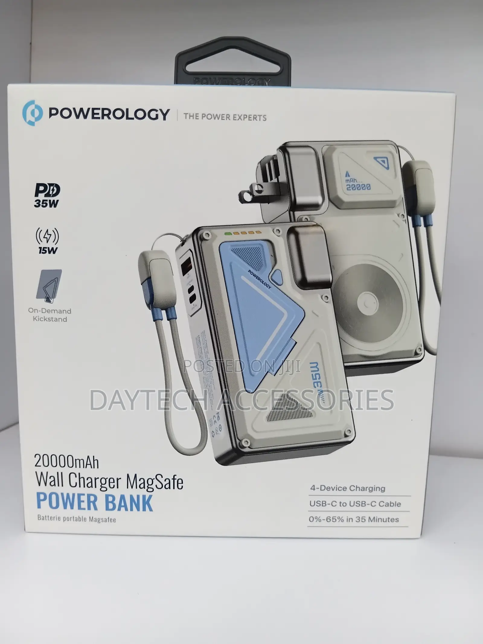 Powerology 20000mah Multiplug Wall Charger Magsafe Power Bank - Black