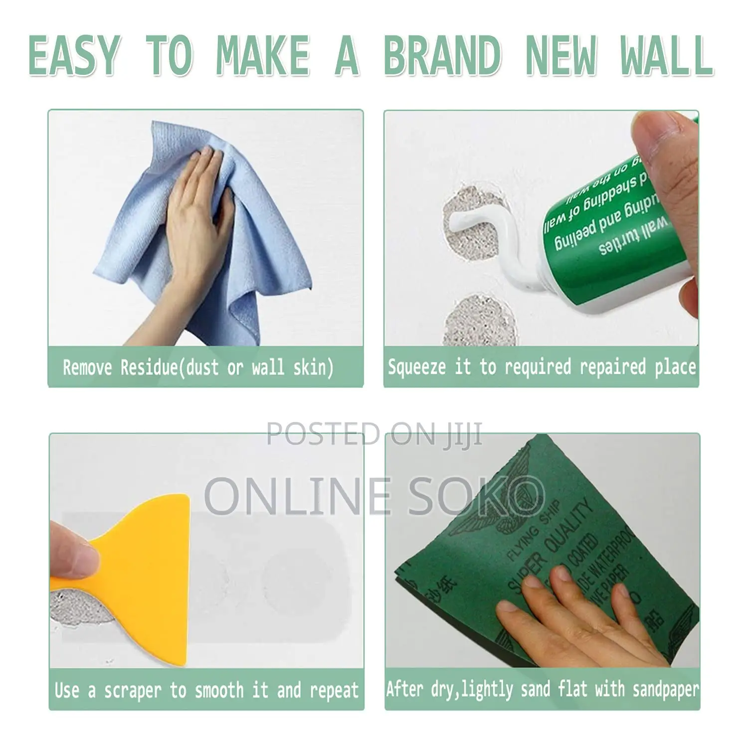 Wall Repair Paste Kit 100g–Quick Dry Drywall Crack Filler With Scraper